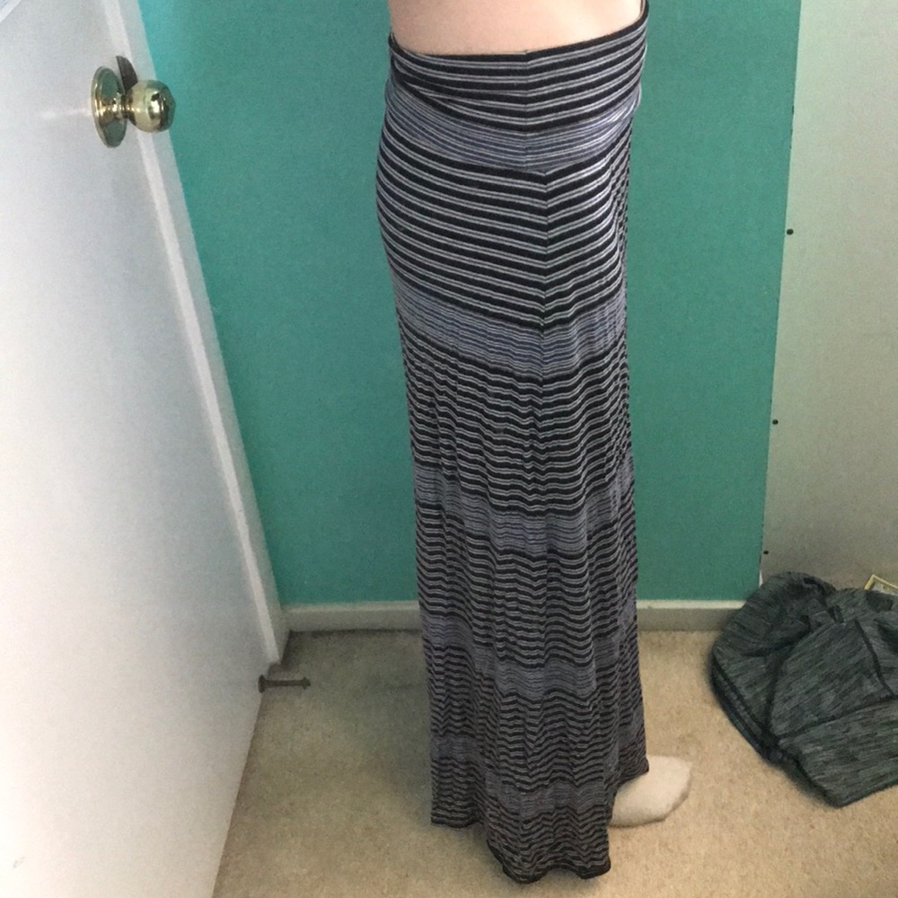 Floor length maxi skirt horizontal stripes